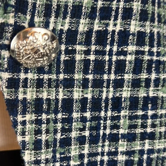 Veronica Beard Navy Blue Tweed Cutaway Dickey Jacket Blazer - Picture 8 of 13